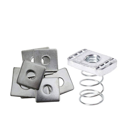 Spring Nut & Square Washer Kit 1-5/8" with 3/8" Hole Stainless Steel - Pack of 10