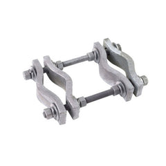 Pipe-to-Pipe Clamp: Joins 1-1/2" to 3-1/2" OD Pipe, 1/2" x 10" Threaded Rod, Light Duty, Hot-Dipped Galvanized