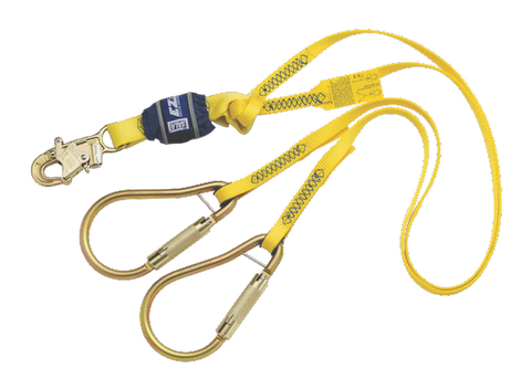 Twin Leg Lanyard - Pack Style - Steel Carabiners